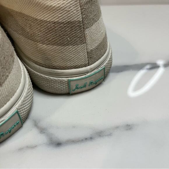 Jack Rogers Women's Striped Canvas Tan Neutral Jane Sneakers Sz 11 Casual - Picture 5 of 8